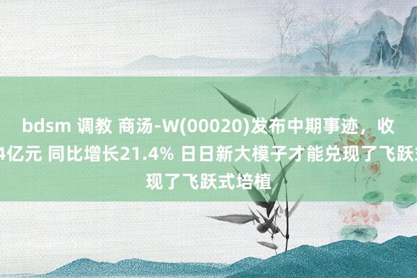 bdsm 调教 商汤-W(00020)发布中期事迹，收入17.4亿元 同比增长21.4% 日日新大模子才能兑现了飞跃式培植