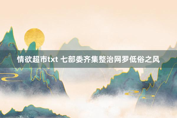 情欲超市txt 七部委齐集整治网罗低俗之风